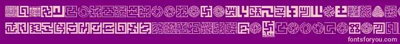 Maze Font – Pink Fonts on Purple Background