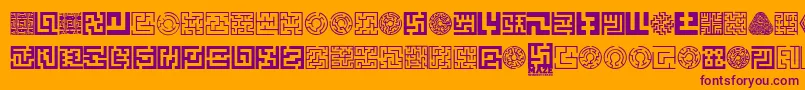 Maze Font – Purple Fonts on Orange Background