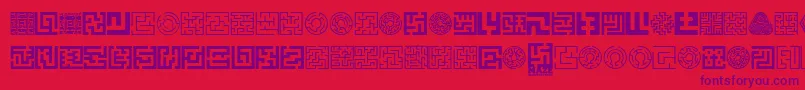 Maze Font – Purple Fonts on Red Background