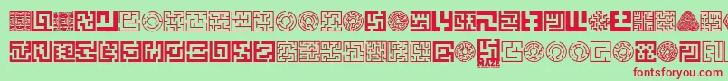 Maze Font – Red Fonts on Green Background