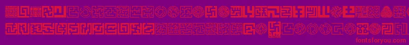 Maze Font – Red Fonts on Purple Background