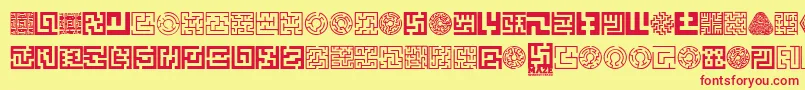 Maze-fontti – punaiset fontit keltaisella taustalla