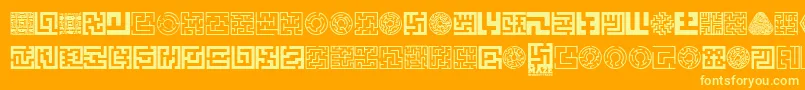 Maze Font – Yellow Fonts on Orange Background