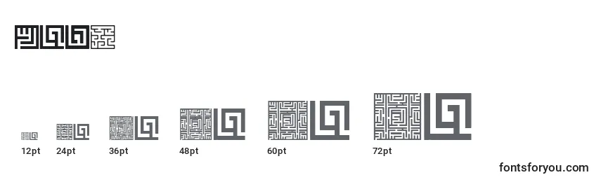 Размеры шрифта Maze (133886)