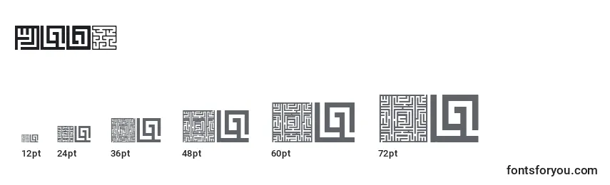 Größen der Schriftart Maze (133886)