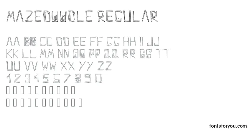 Schriftart MazeDoodle Regular – Alphabet, Zahlen, spezielle Symbole
