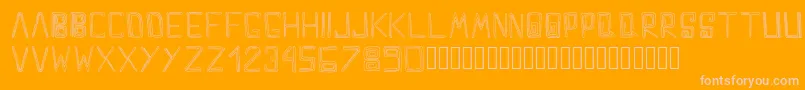 MazeDoodle Regular-Schriftart – Rosa Schriften auf orangefarbenem Hintergrund