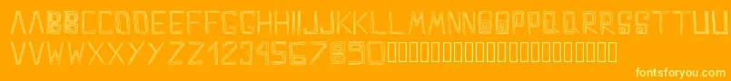 MazeDoodle Regular-Schriftart – Gelbe Schriften auf orangefarbenem Hintergrund