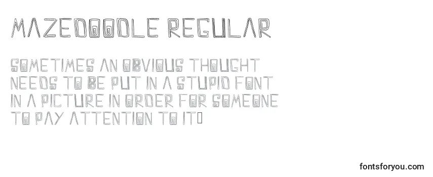 Review of the MazeDoodle Regular (133888) Font