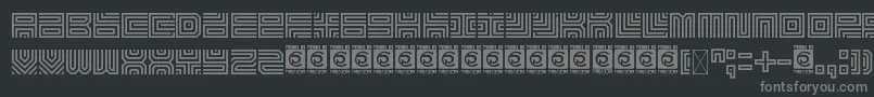 フォントMazeLine Free – 黒い背景に灰色の文字