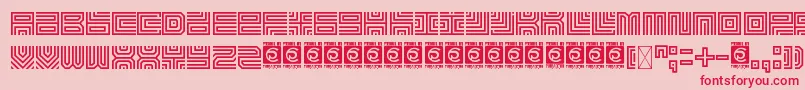 MazeLine Free Font – Red Fonts on Pink Background