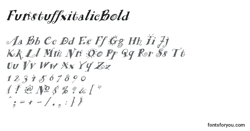 Police FunstuffxitalicBold - Alphabet, Chiffres, Caractères Spéciaux