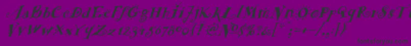 Fonte FunstuffxitalicBold – fontes pretas em um fundo violeta