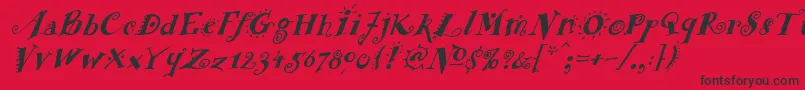 FunstuffxitalicBold Font – Black Fonts on Red Background