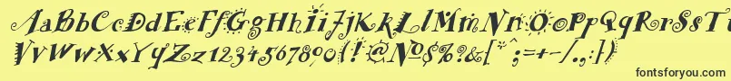 FunstuffxitalicBold Font – Black Fonts on Yellow Background