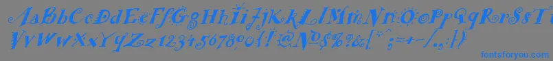 FunstuffxitalicBold Font – Blue Fonts on Gray Background