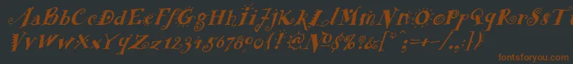FunstuffxitalicBold Font – Brown Fonts on Black Background