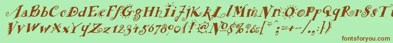 FunstuffxitalicBold Font – Brown Fonts on Green Background