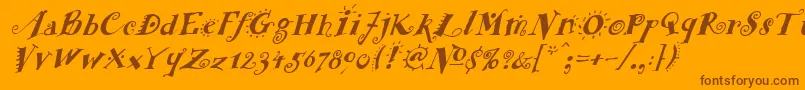 FunstuffxitalicBold Font – Brown Fonts on Orange Background