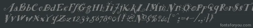 FunstuffxitalicBold Font – Gray Fonts on Black Background