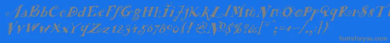 FunstuffxitalicBold Font – Gray Fonts on Blue Background