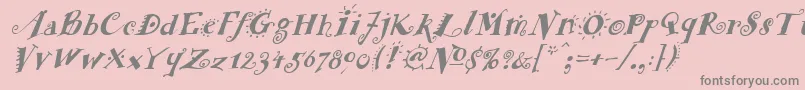 FunstuffxitalicBold Font – Gray Fonts on Pink Background