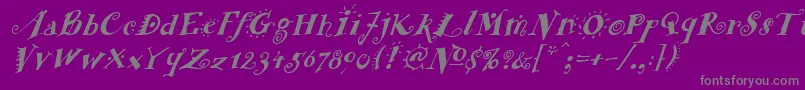 FunstuffxitalicBold Font – Gray Fonts on Purple Background