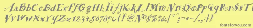 FunstuffxitalicBold Font – Gray Fonts on Yellow Background