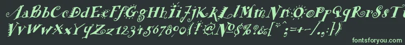 FunstuffxitalicBold Font – Green Fonts on Black Background