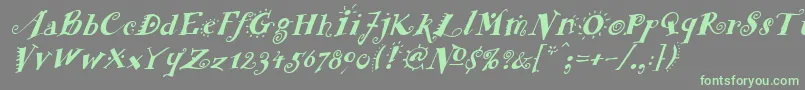 FunstuffxitalicBold Font – Green Fonts on Gray Background
