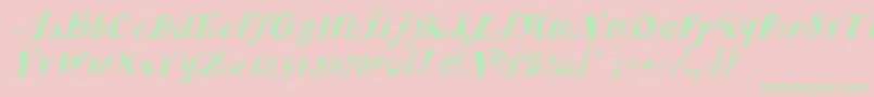 FunstuffxitalicBold Font – Green Fonts on Pink Background