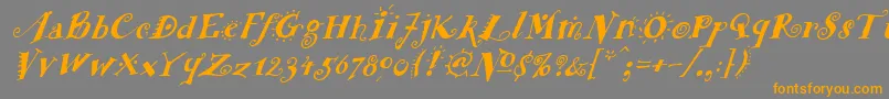 FunstuffxitalicBold Font – Orange Fonts on Gray Background
