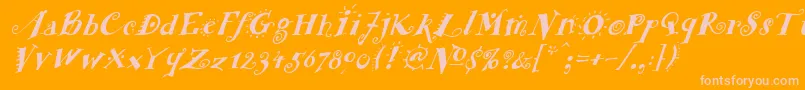 FunstuffxitalicBold Font – Pink Fonts on Orange Background