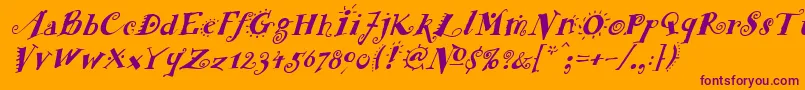 FunstuffxitalicBold Font – Purple Fonts on Orange Background