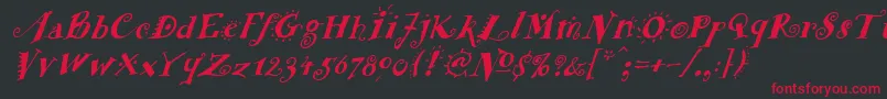 FunstuffxitalicBold Font – Red Fonts on Black Background