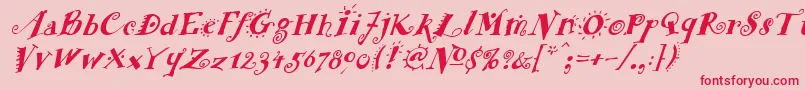 FunstuffxitalicBold-Schriftart – Rote Schriften auf rosa Hintergrund