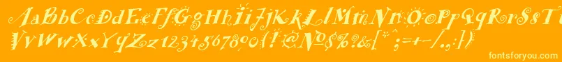 FunstuffxitalicBold Font – Yellow Fonts on Orange Background