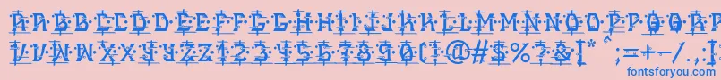 MB Alien Report 72 Font – Blue Fonts on Pink Background