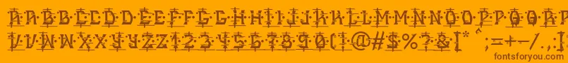 MB Alien Report 72-fontti – ruskeat fontit oranssilla taustalla