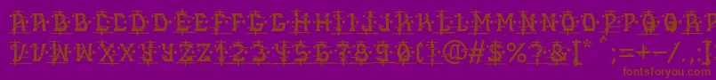 MB Alien Report 72 Font – Brown Fonts on Purple Background