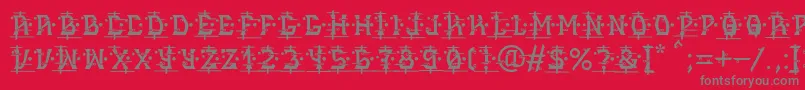MB Alien Report 72 Font – Gray Fonts on Red Background