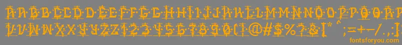 MB Alien Report 72-fontti – oranssit fontit harmaalla taustalla