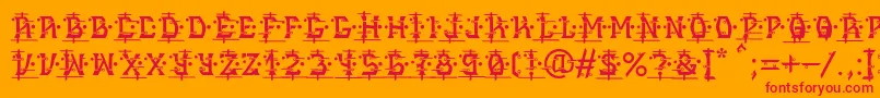 MB Alien Report 72 Font – Red Fonts on Orange Background