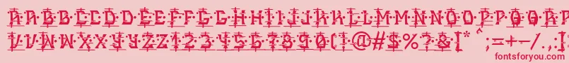 MB Alien Report 72 Font – Red Fonts on Pink Background