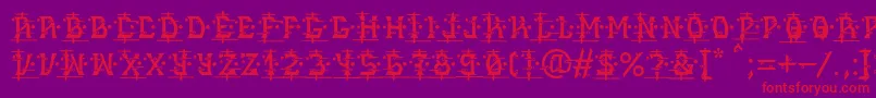 MB Alien Report 72 Font – Red Fonts on Purple Background