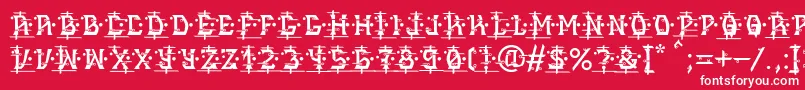 フォントMB Alien Report 72 – 赤い背景に白い文字