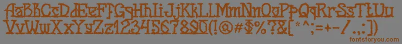MB Back for Death Font-Schriftart – Braune Schriften auf grauem Hintergrund