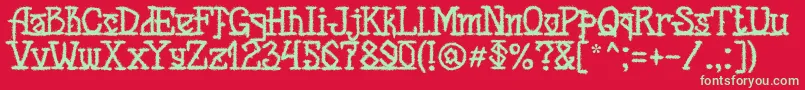 Fonte MB Back for Death Font – fontes verdes em um fundo vermelho