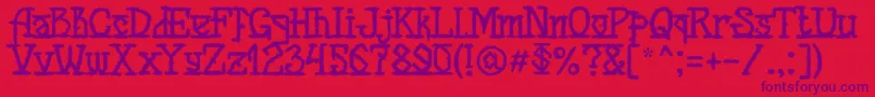 Police MB Back for Death Font – polices violettes sur fond rouge