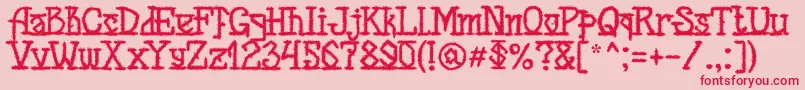 フォントMB Back for Death Font – ピンクの背景に赤い文字